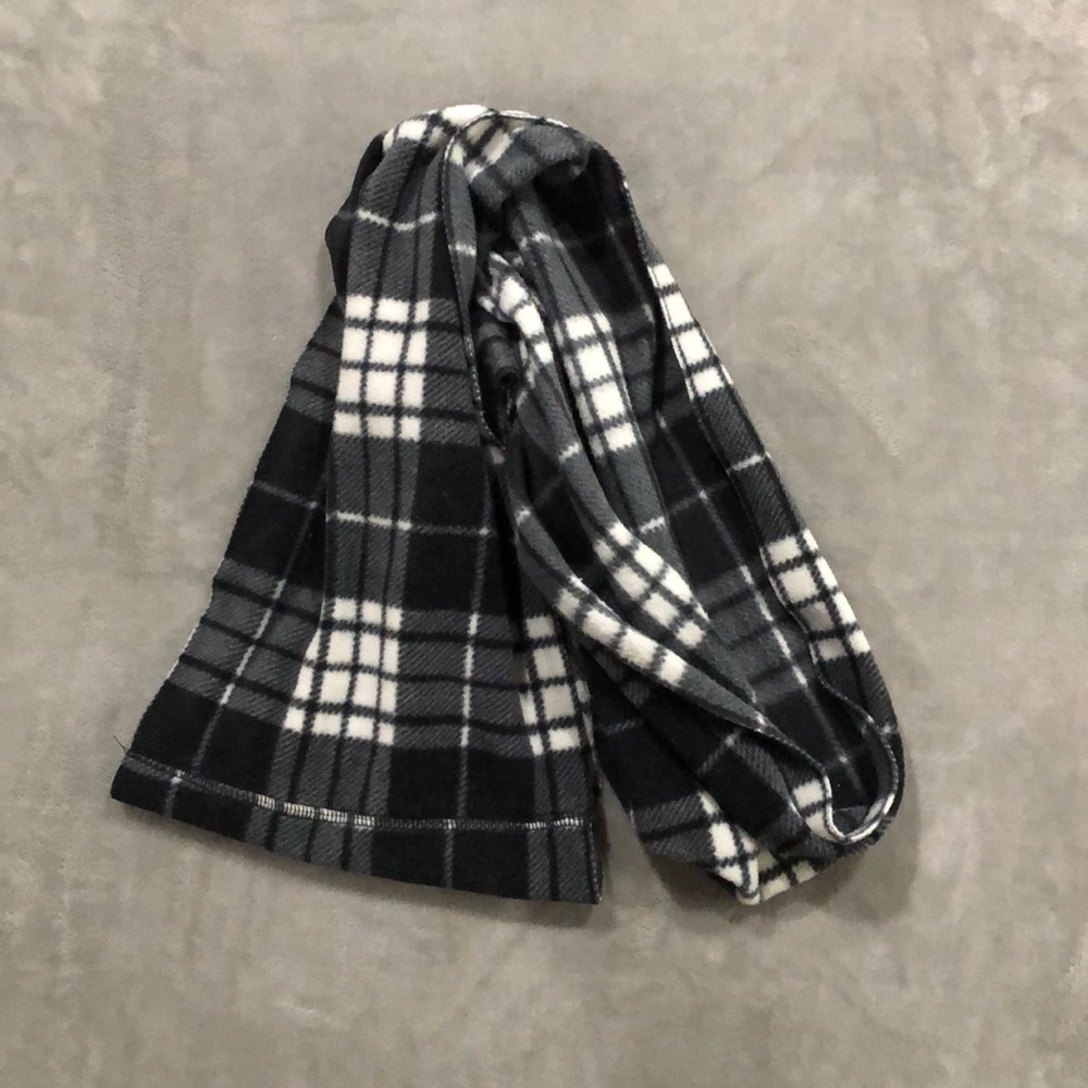Black and White Plaid Infinity Scarf